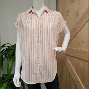 MADEWELL size XS oversized‎ short sleeve button-down women's shirt